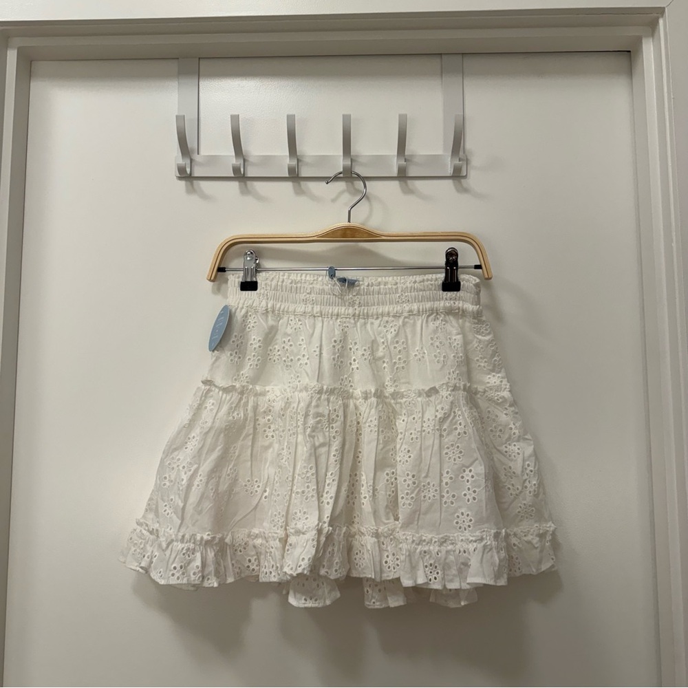 Hill House - Brand New Paz Skirt, White Eyelet - S